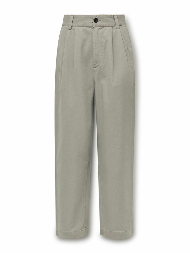 Photo: AGOLDE - Slater Straight-Leg Pleated Cotton-Twill Trousers - Neutrals