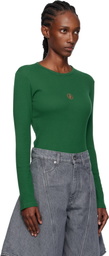 JW Anderson Green Anchor Embroidery Underpinning T-shirt