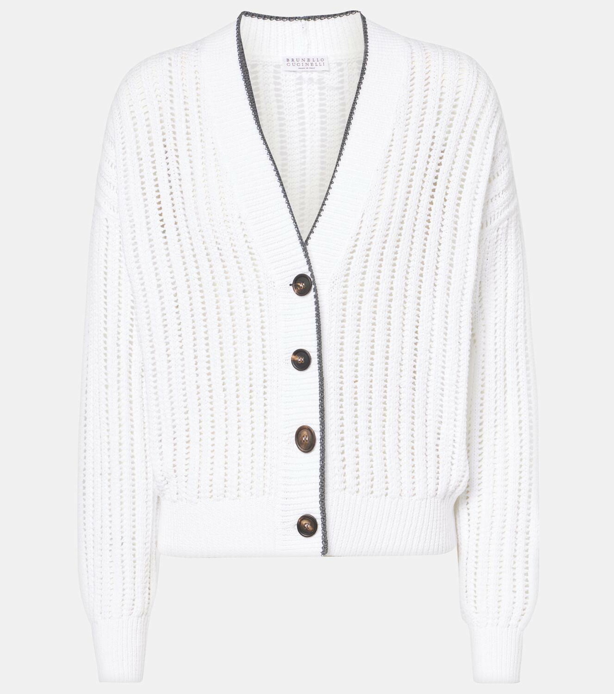 Brunello Cucinelli Ribbed-knit cotton cardigan Brunello Cucinelli
