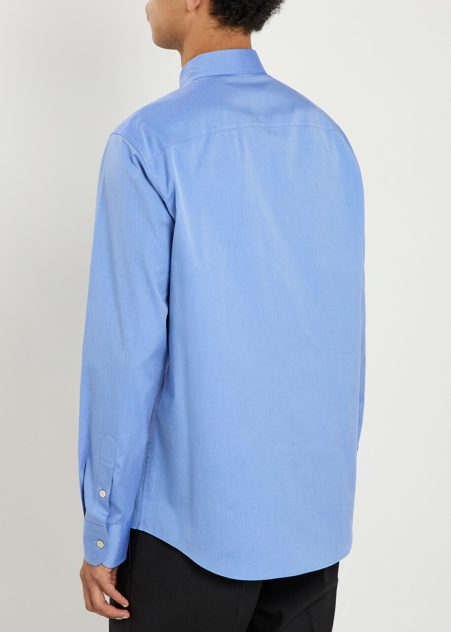 Valentino Garavani Logo Cotton Oxford Shirt Blue