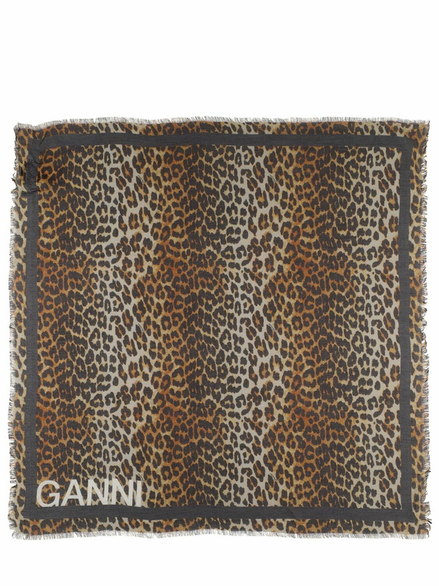 Photo: GANNI - Xxl Leopard Printed Scarf