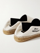 SAINT LAURENT - Logo-Embroidered Canvas Espadrilles - Neutrals