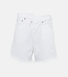 Agolde - Criss Cross asymmetric denim shorts