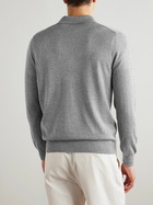 Canali - Wool Half-Zip Polo Shirt - Gray