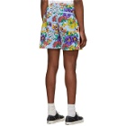 Noah NYC Blue and Multicolor Floral Rugby Shorts