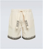 Alanui Akasha embroidered cotton-blend shorts