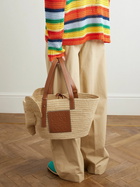 LOEWE - Elephant Leather-Trimmed Raffia Tote Bag