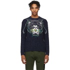 Kenzo Navy Embroidery Claw Tiger Sweater