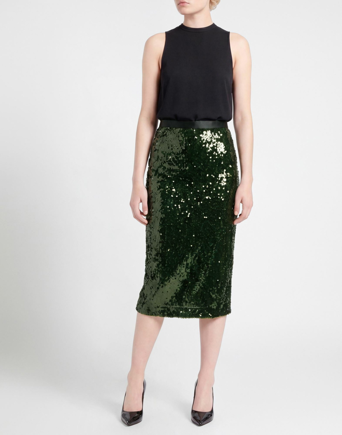 Jucca Womens Midi skirt Dark in Green