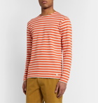 Armor Lux - Striped Cotton T-Shirt - Orange