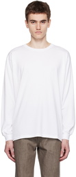 AURALEE White Luster Long Sleeve T-Shirt