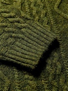KAPITAL - Intarsia Cable-Knit Wool-Blend Sweater - Green