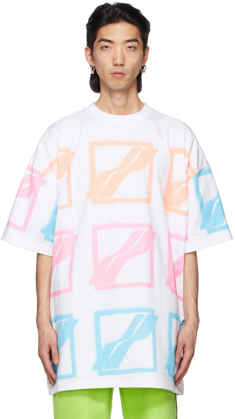 Photo: We11done White & Multicolor Multi Logo T-Shirt