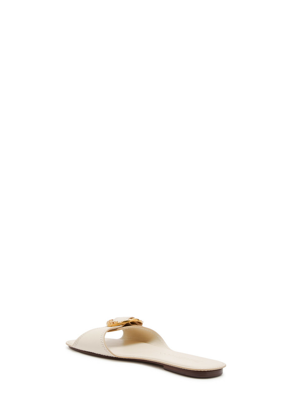 Zimmermann Solena Leather Sliders Off White