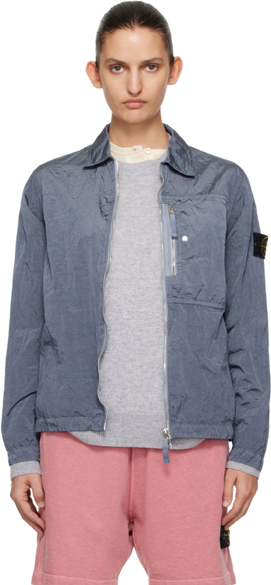 Photo: Stone Island Blue 1200038 Nylon Metal ECONYL Overshirt