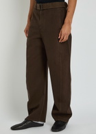Lemaire Twisted Belted Denim Trousers Brown