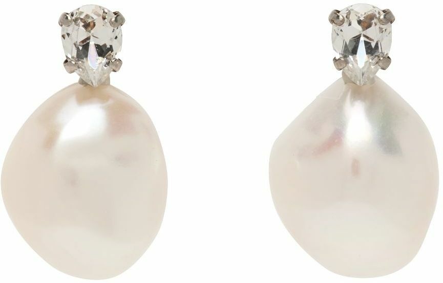 Photo: Simone Rocha White Mini Baroque Pearl Earrings