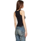 Palm Angels Black Classic Logo Fitted Tank Top