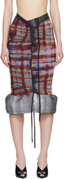 Ottolinger Red & Gray Mesh Padded Midi Skirt