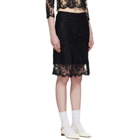 SHUSHU/TONG Black Flared Midi Skirt