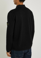 Stone Island Knit Cotton Polo Shirt Black