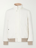 Brunello Cucinelli - Rib-Trimmed Shell Blouson Jacket - White