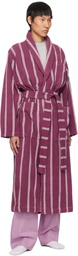Tekla Purple & Pink Terry Classic Bathrobe