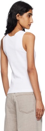 Maison Kitsuné White 'Baby Fox' Ribbed Tank Top