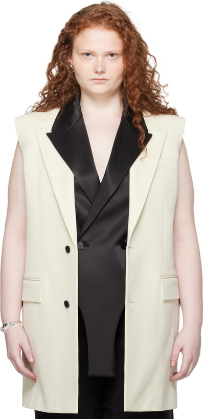 Photo: Jean Paul Gaultier SSENSE Exclusive Off-White 'The Sleeveless Vanilla Suit' Vest