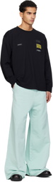 MM6 Maison Margiela Blue Embroidered Logo Sweatpants