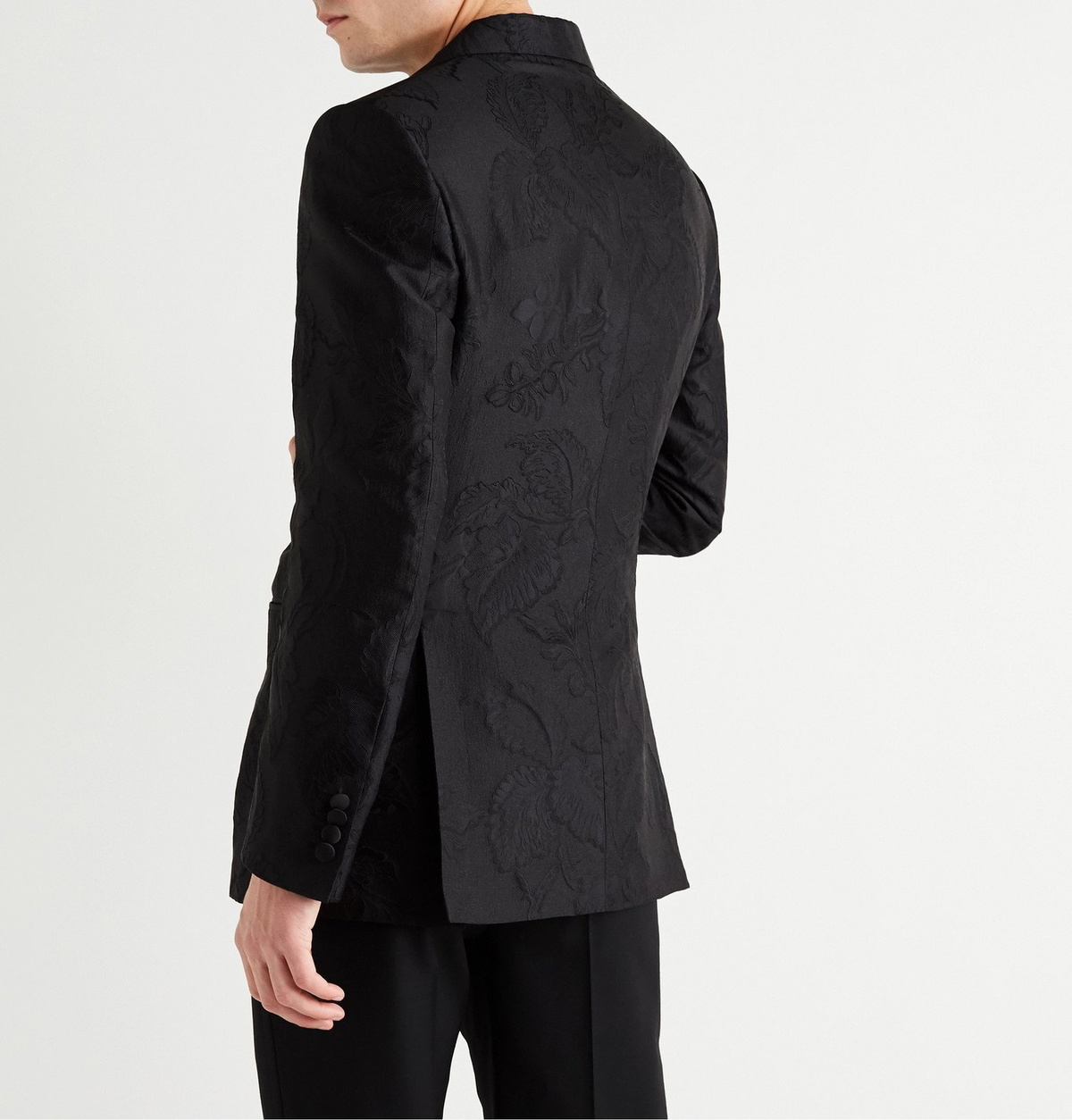 Brioni - Virgilio Slim-Fit Satin-Trimmed Silk-Blend Jacquard Tuxedo Jacket - Black