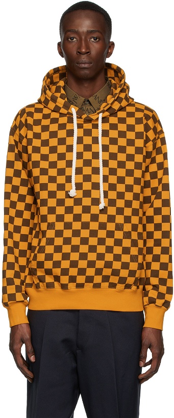 Photo: JW Anderson Yellow & Brown Checkerboard Hoodie