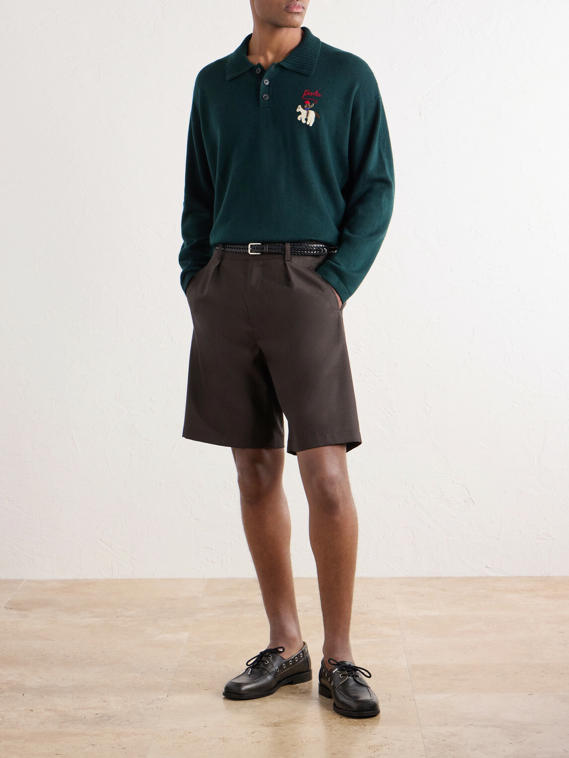 BODE - Logo-Detailed Merino Wool Polo Shirt - Green