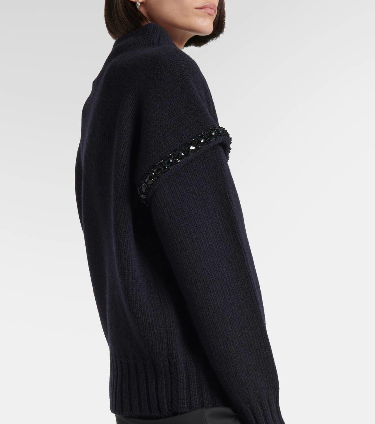 Max Mara Gene embellished virgin wool hoodie