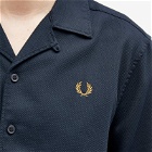 Fred Perry Men's Pique Short Sleeve Vacation Shirt in Navy