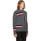 Moncler Grey Tricolor Flag Sweater