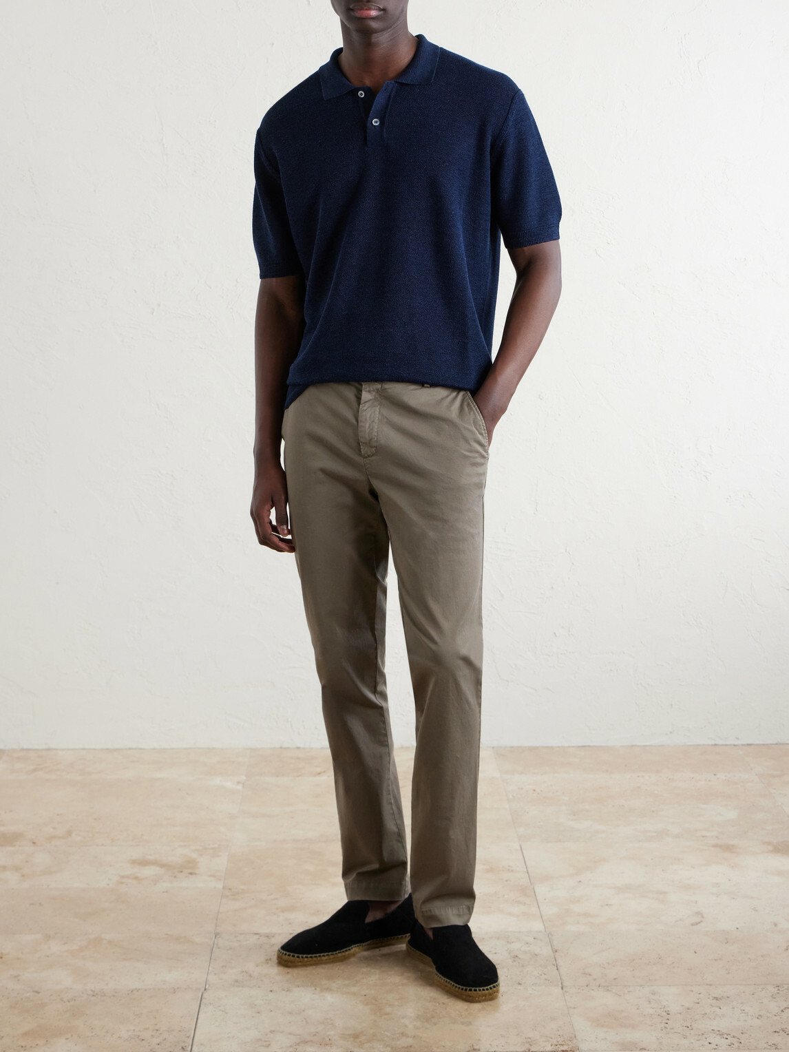 Sunspel - Straight-Leg Garment-Dyed Cotton-Blend Twill Chinos - Brown