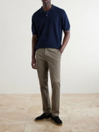 Sunspel - Straight-Leg Garment-Dyed Cotton-Blend Twill Chinos - Brown