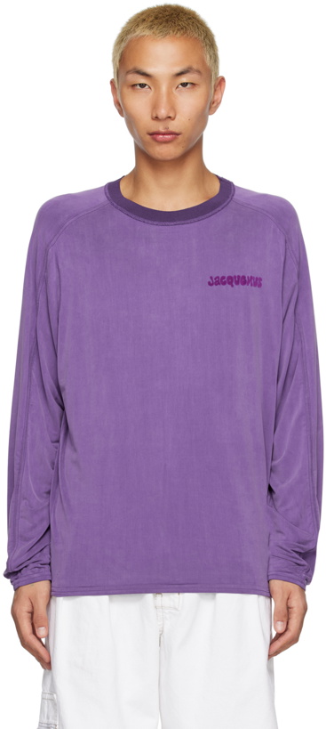 Photo: Jacquemus Purple Crewneck Long Sleeve T-Shirt