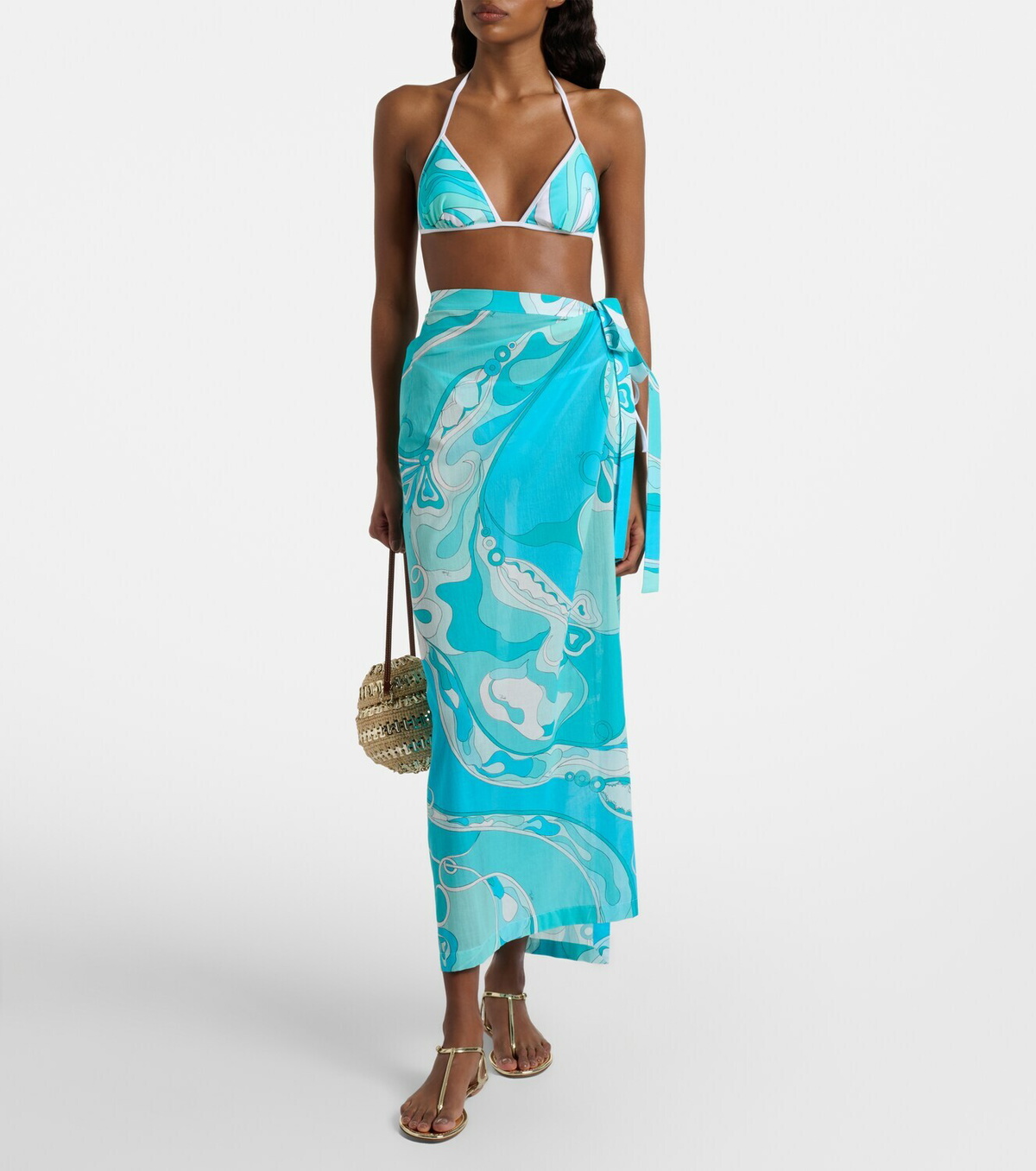 Pucci Orchidee cotton beach cover-up