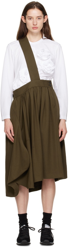 Photo: Comme des Garçons Comme des Garçons Khaki Strap Midi Skirt