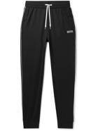 Hugo Boss - Slim-Fit Tapered Logo-Embroidered Cotton-Blend Jersey Sweatpants - Black