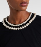 Junya Watanabe Draped faux pearl-embellished cotton top