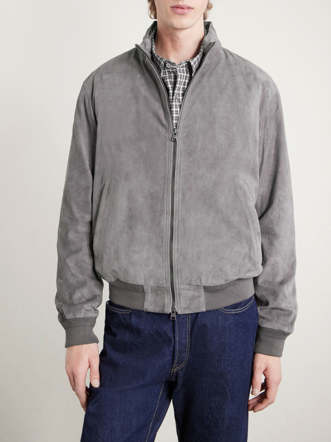 Polo Ralph Lauren - Suede Bomber Jacket - Gray