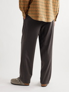 Auralee - Straight-Leg Pleated Wool-Flannel Trousers - Brown