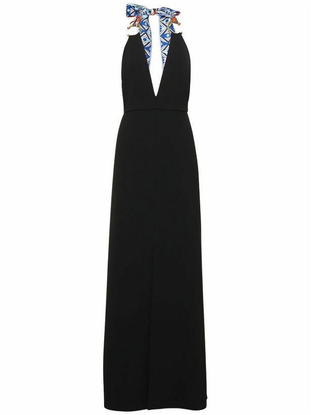 Photo: PUCCI Crepe V Neck Long Dress with Foulard Strap