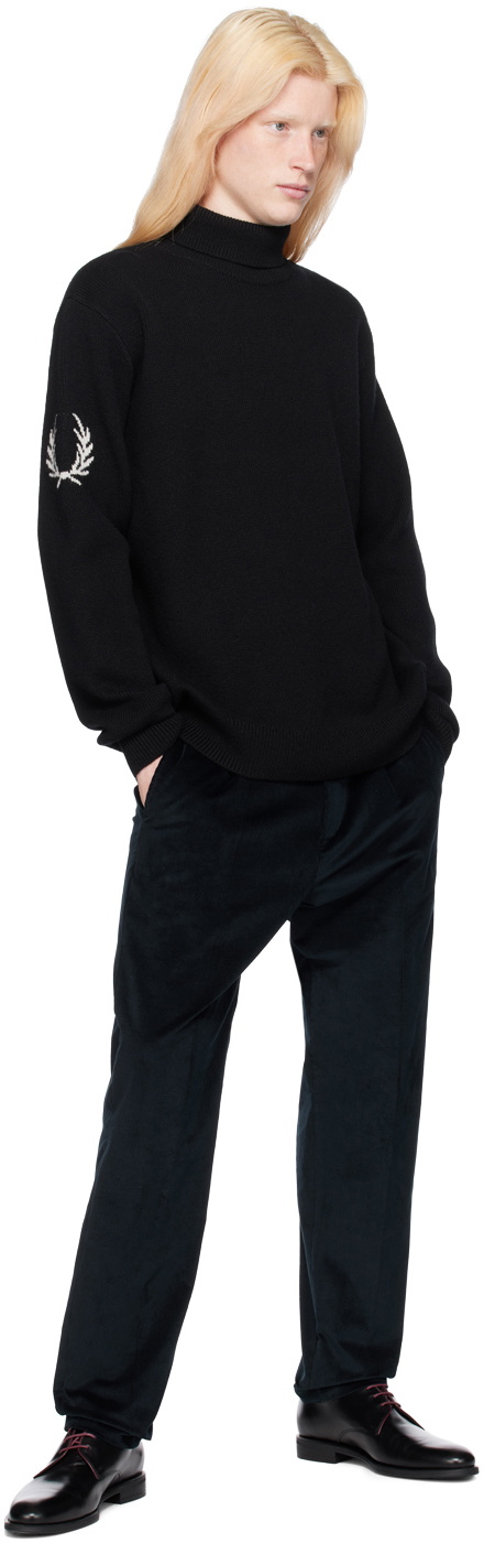 Fred Perry Black Jacquard Turtleneck
