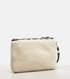 Jimmy Choo Logo shearling pouch with strap