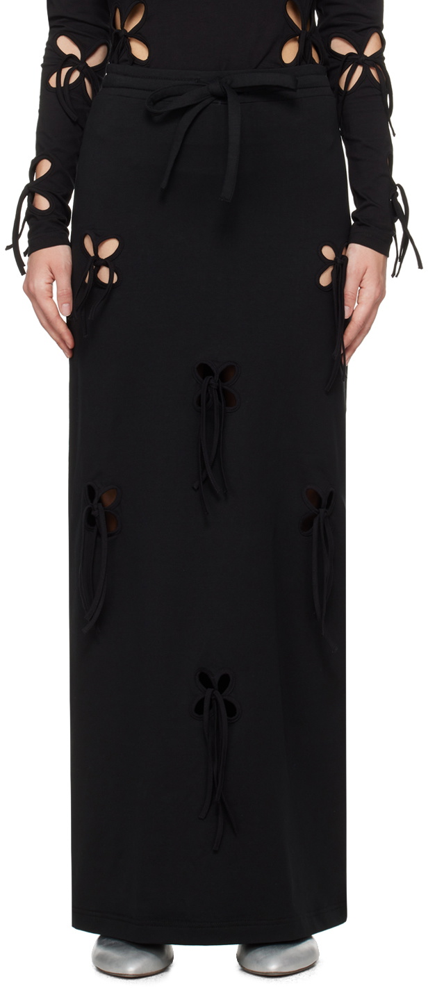 J.Kim Black Petal Maxi Skirt