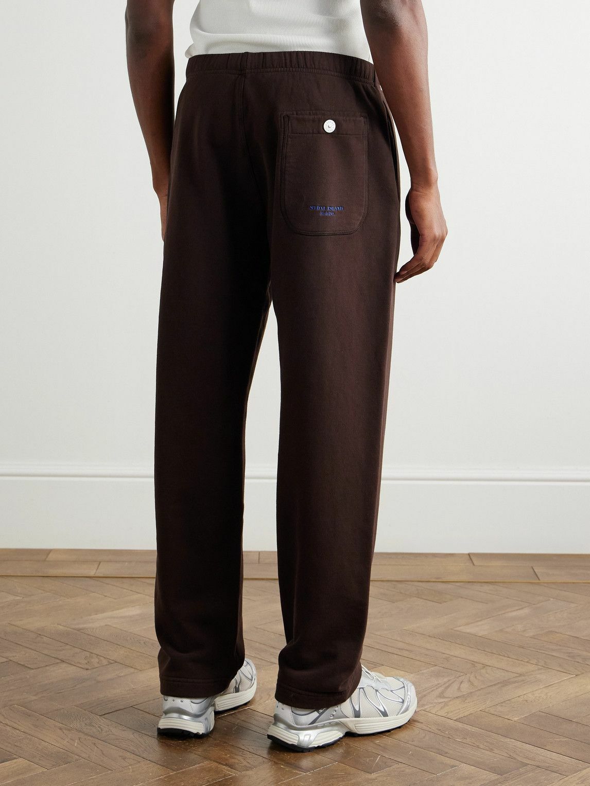 Stone Island - Marina Tapered Organic Cotton-Jersey Sweatpants - Brown